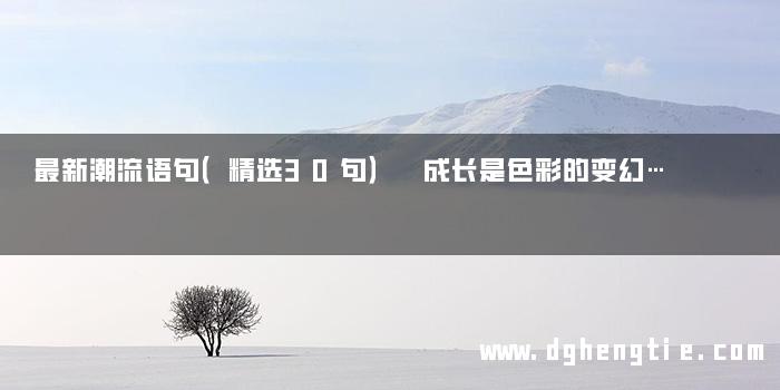 最新潮流语句（精选30句） 成长是色彩的变幻…